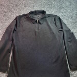 SHEIN Mens XL Black Long Sleeve 1/4 Zip Pullover Athletic Shirt